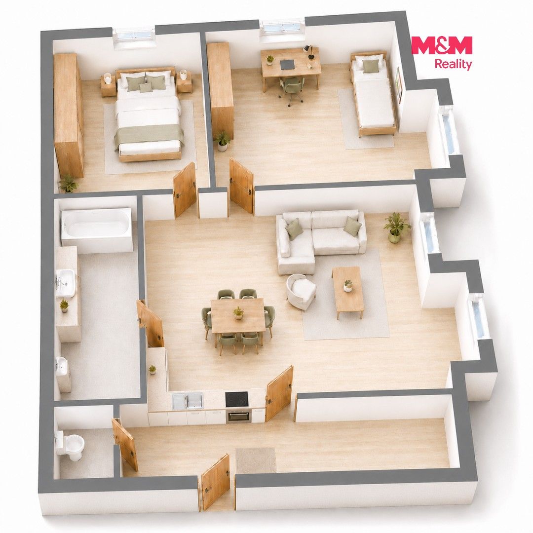Pronájem bytu 3+kk 72 m² - foto 3