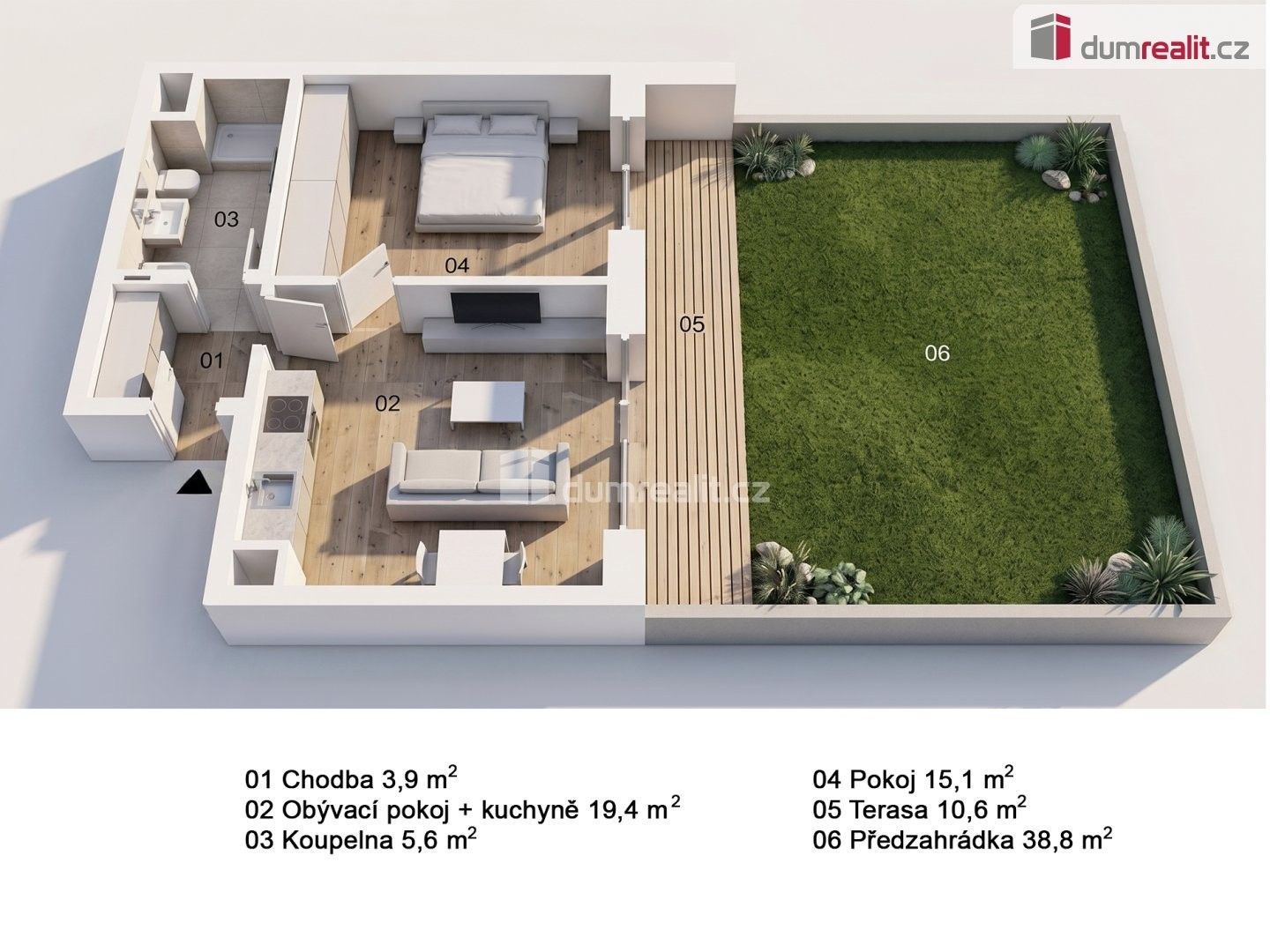 Pronájem bytu 2+kk 44 m² - foto 9