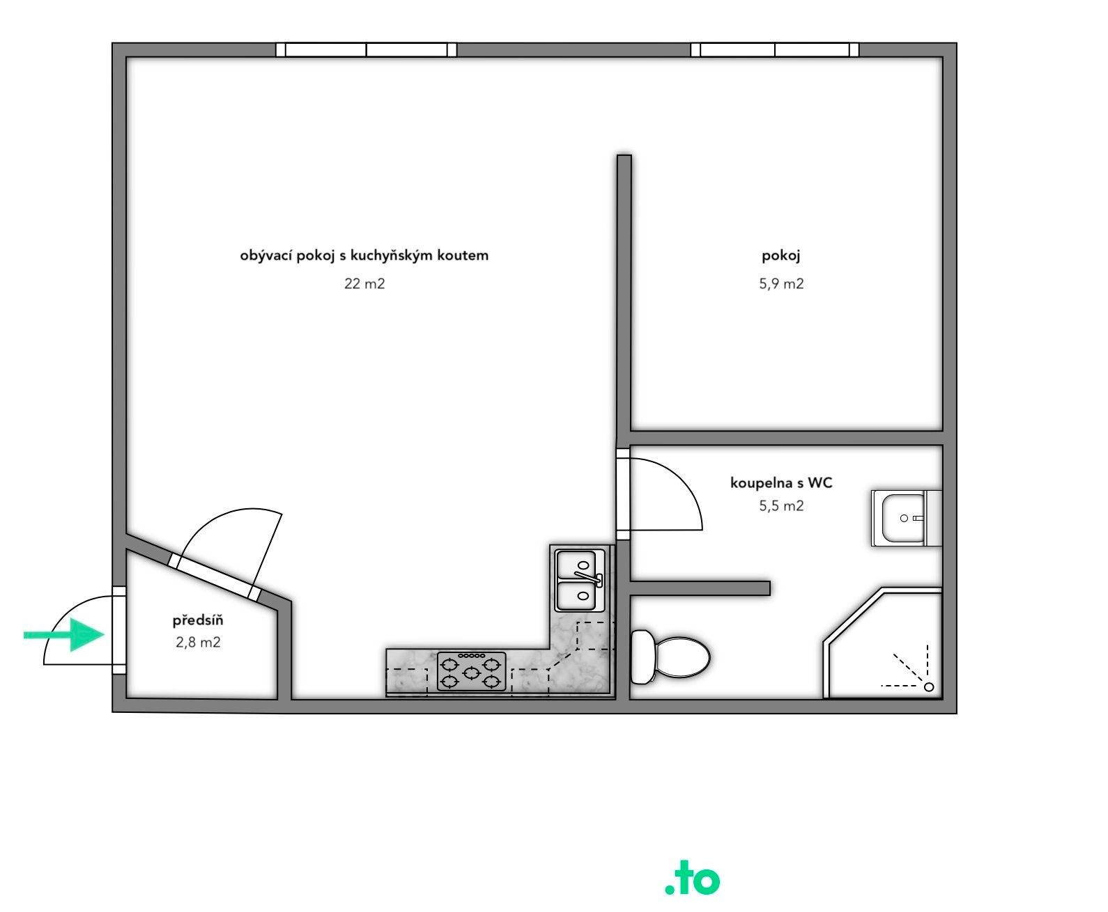 Pronájem bytu 2+kk 36 m² - foto 13