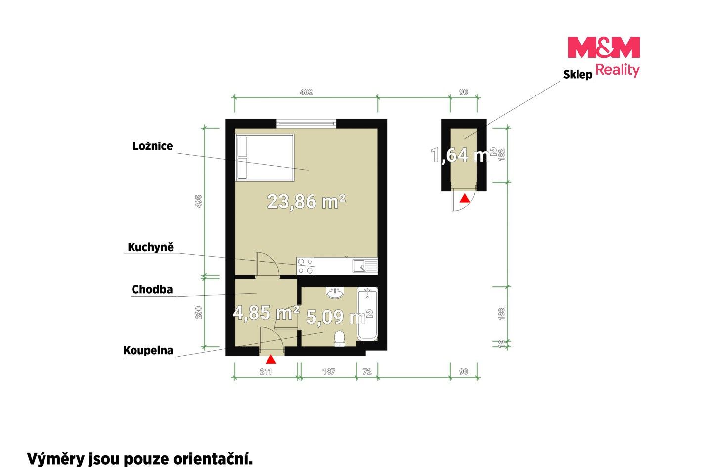 Pronájem bytu 1+kk 33 m² - foto 4