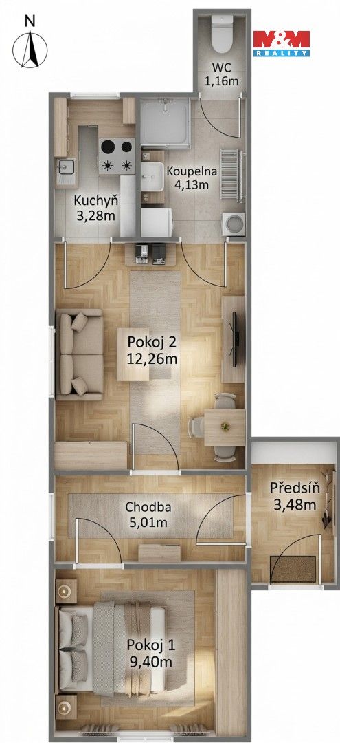 Prodej bytu 2+1 41 m² - foto 4