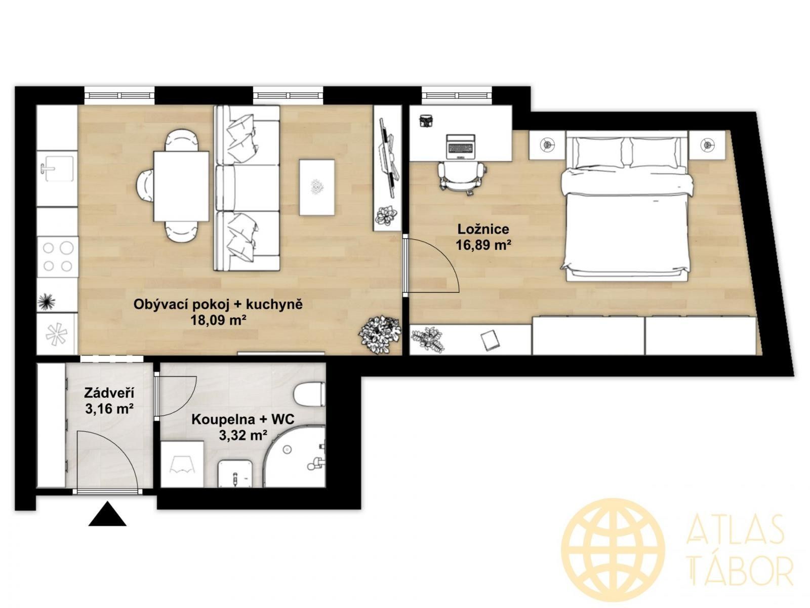 Pronájem bytu 2+kk 46 m² - foto 9