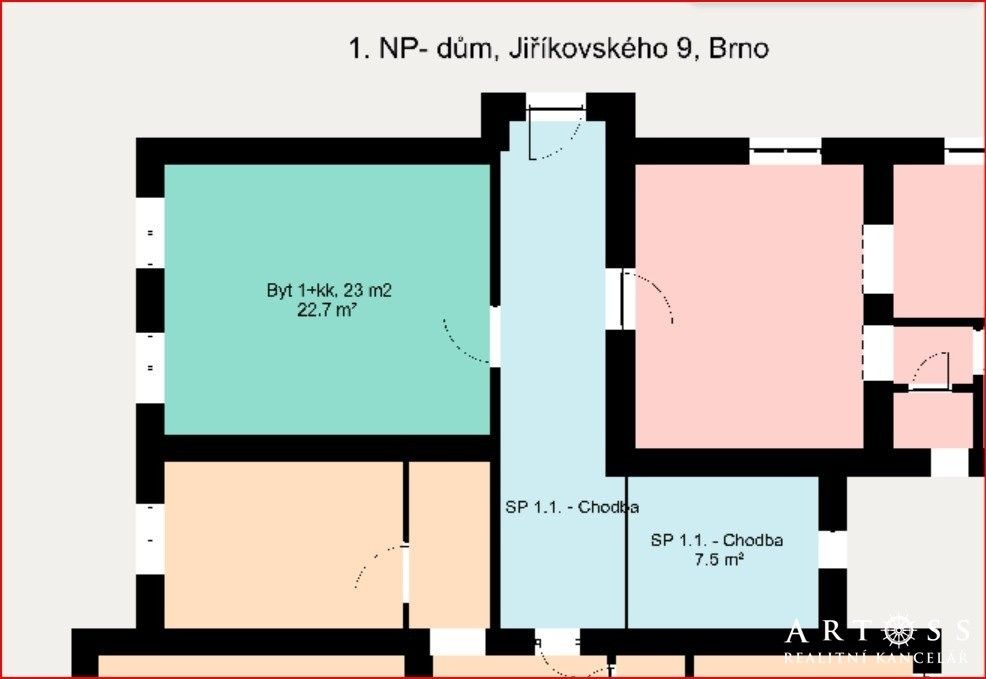 Pronájem bytu 1+kk 23 m² - foto 2