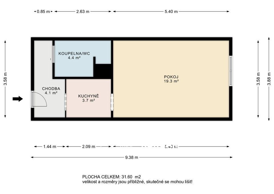 Pronájem bytu 1+kk 28 m² - foto 7