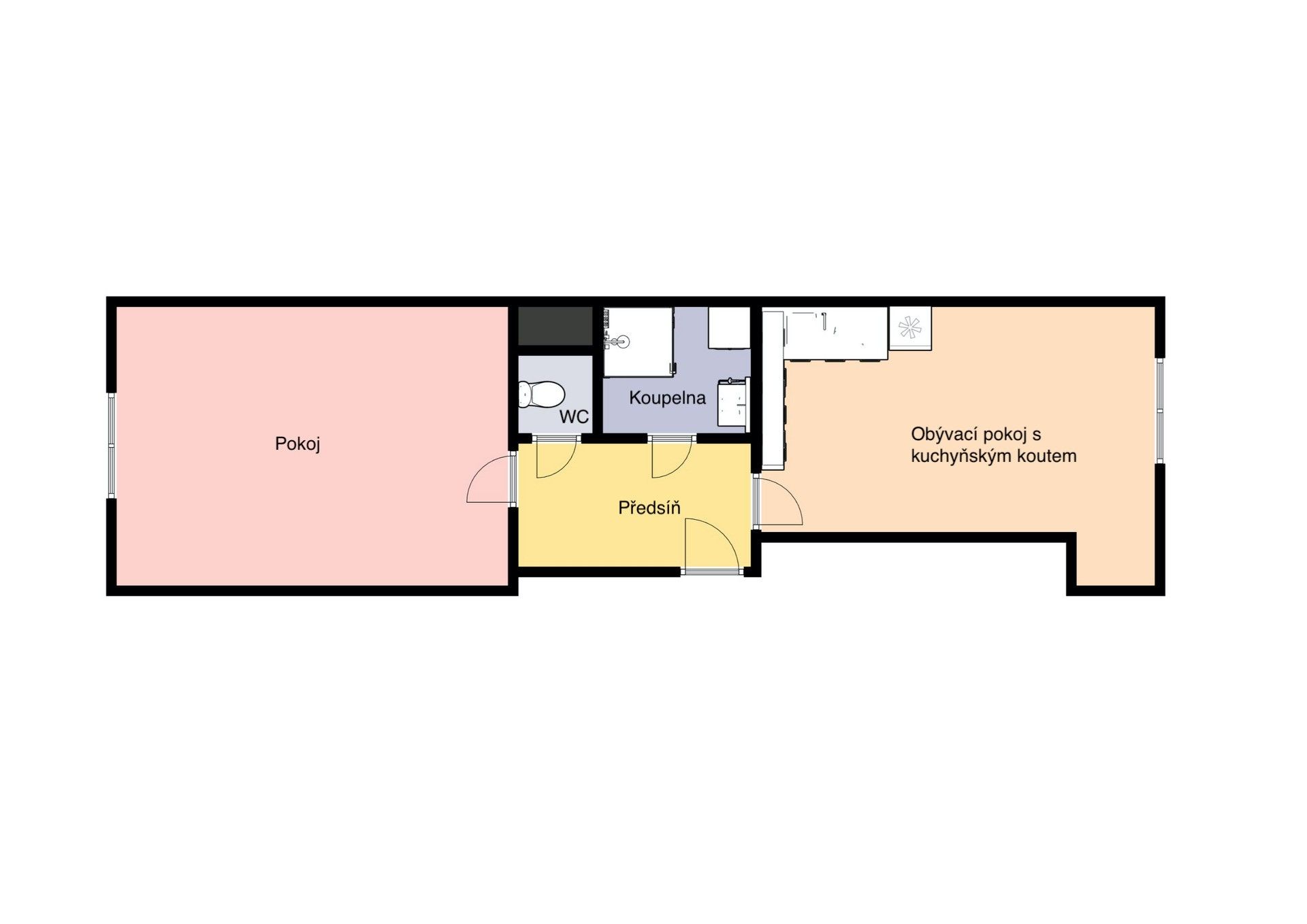 Pronájem bytu 2+kk 50 m² - foto 2