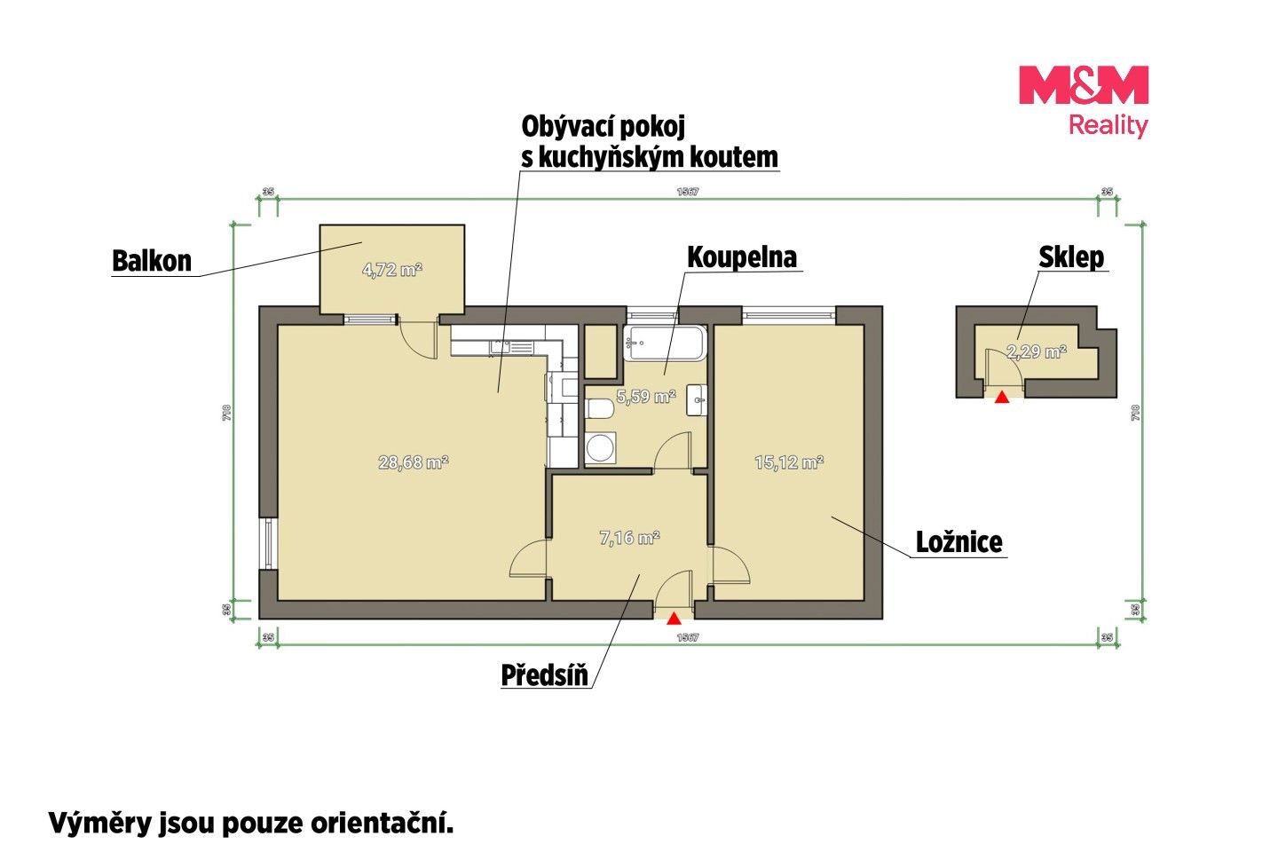 Pronájem bytu 2+kk 60 m² - foto 4