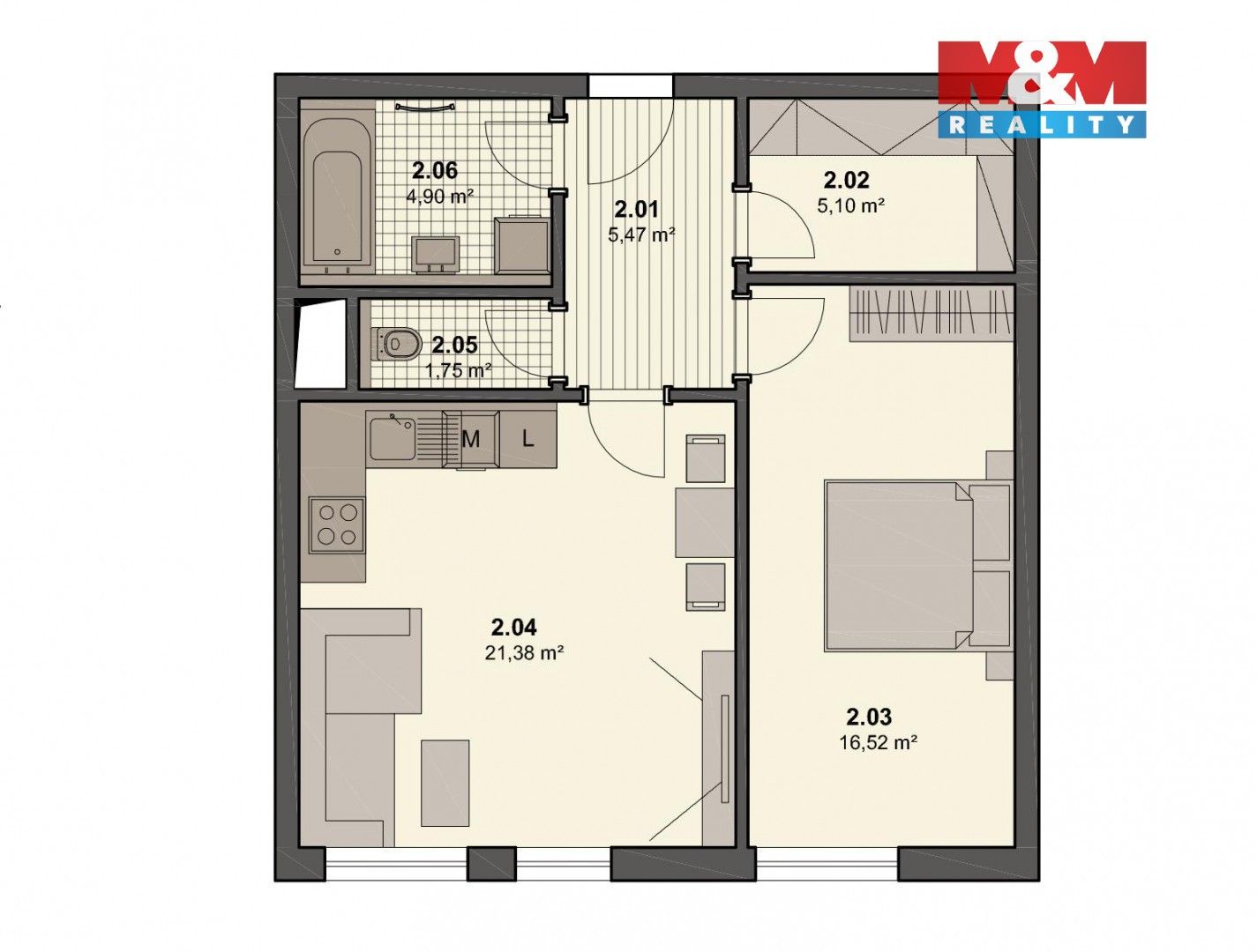 Pronájem bytu 2+kk 58 m² - foto 6