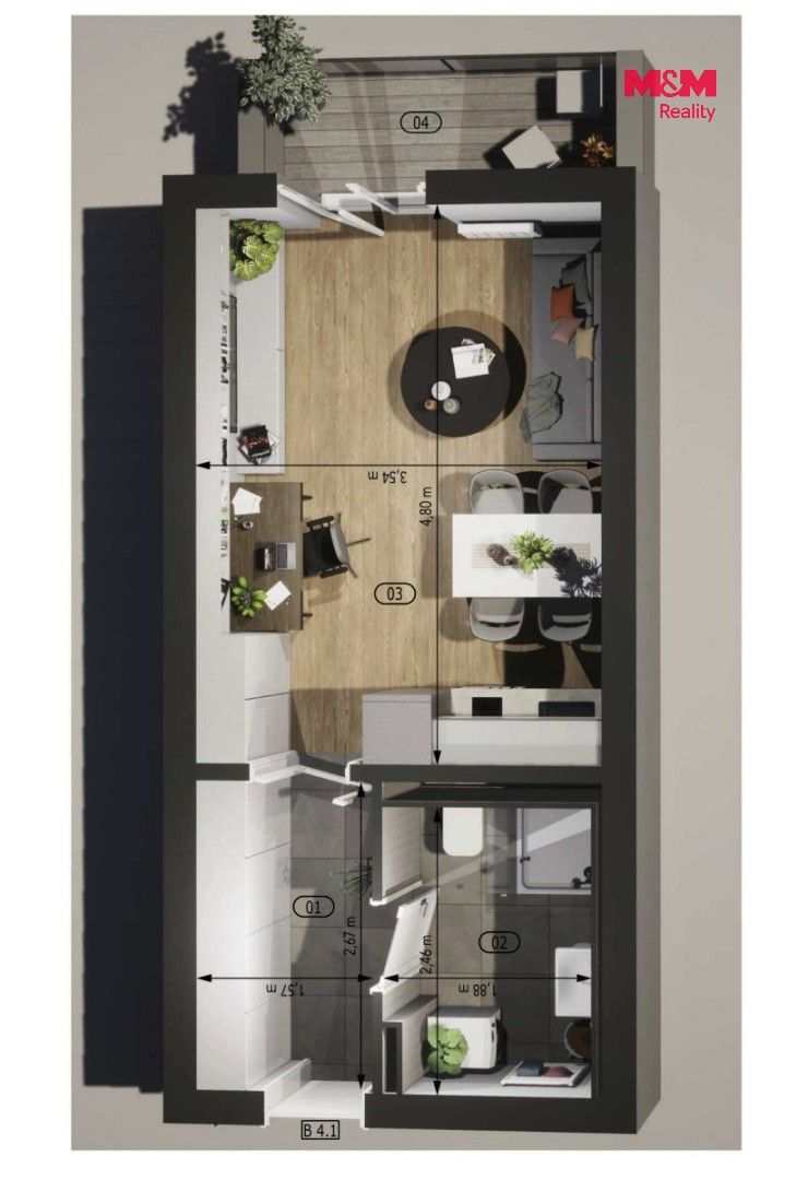 Pronájem bytu 1+kk 30 m² - foto 8
