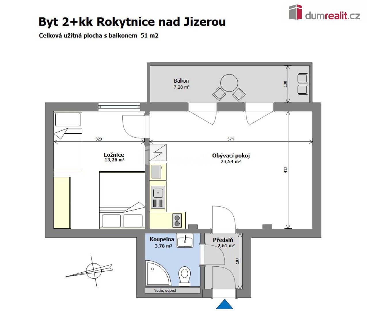 Prodej bytu 2+kk 51 m² - foto 4