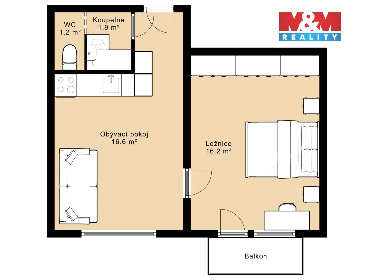 Prodej bytu 1+1 36 m² - foto 9