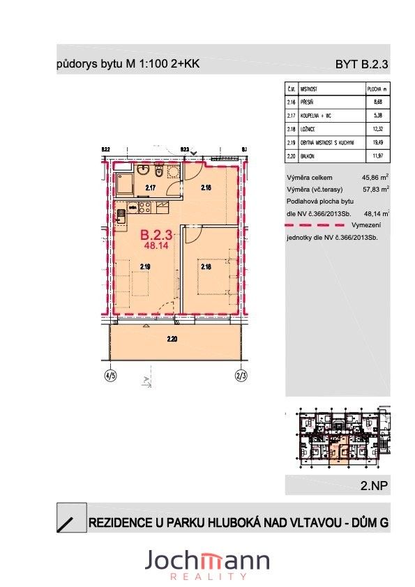 Pronájem bytu 2+kk 58 m² - foto 6