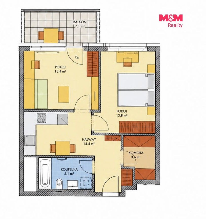 Prodej bytu 2+1 53 m² - foto 3