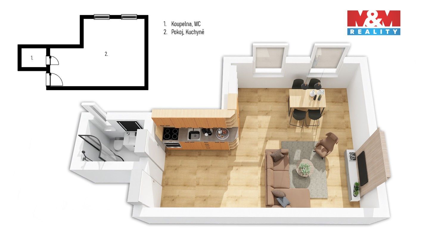 Pronájem bytu 1+kk 28 m² - foto 9