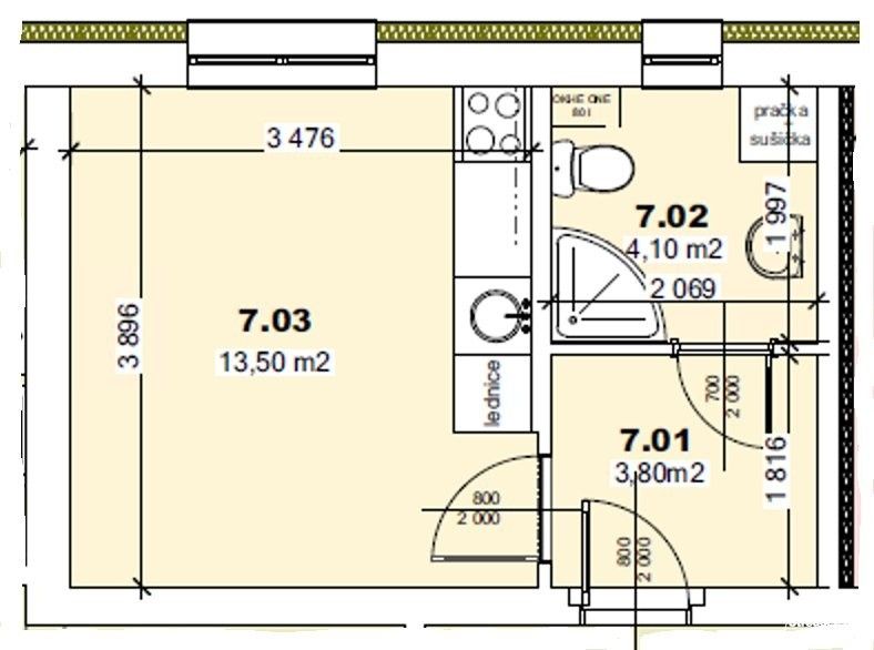 Prodej bytu 1+kk 21 m² - foto 2