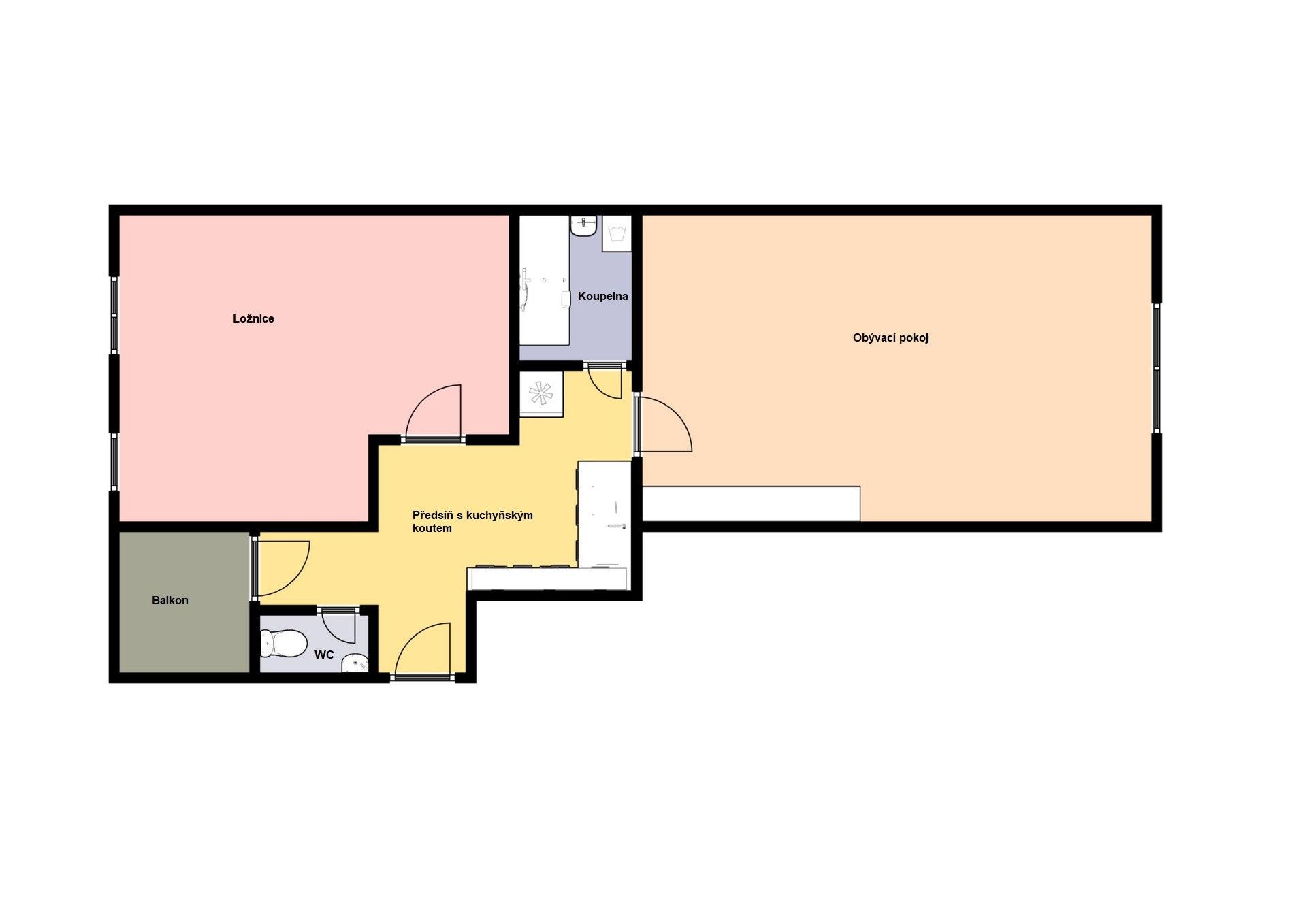 Pronájem bytu 2+kk 61 m² - foto 3