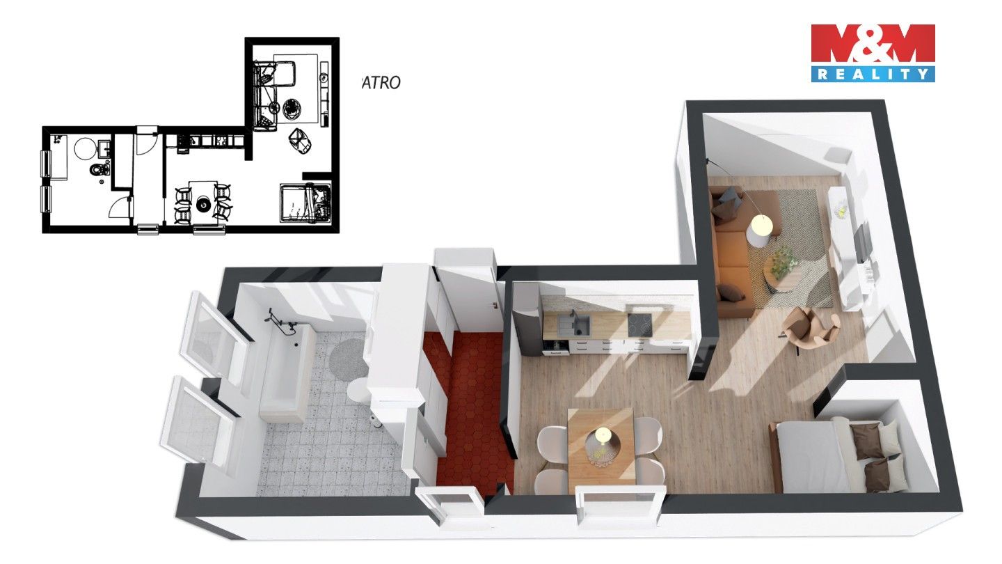 Pronájem bytu 1+kk 38 m² - foto 4
