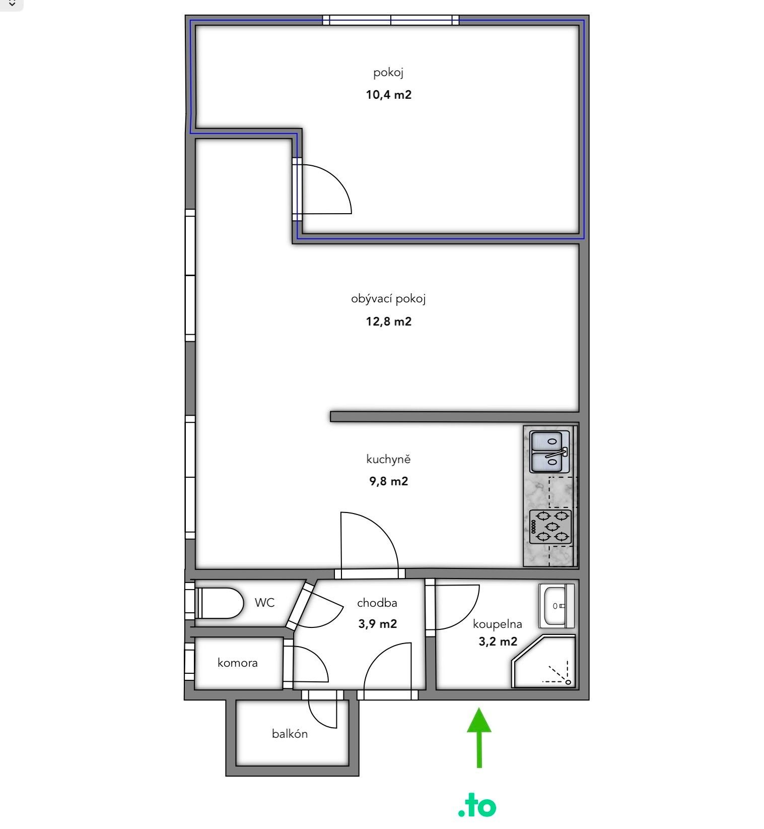 Pronájem bytu 2+kk 42 m² - foto 12