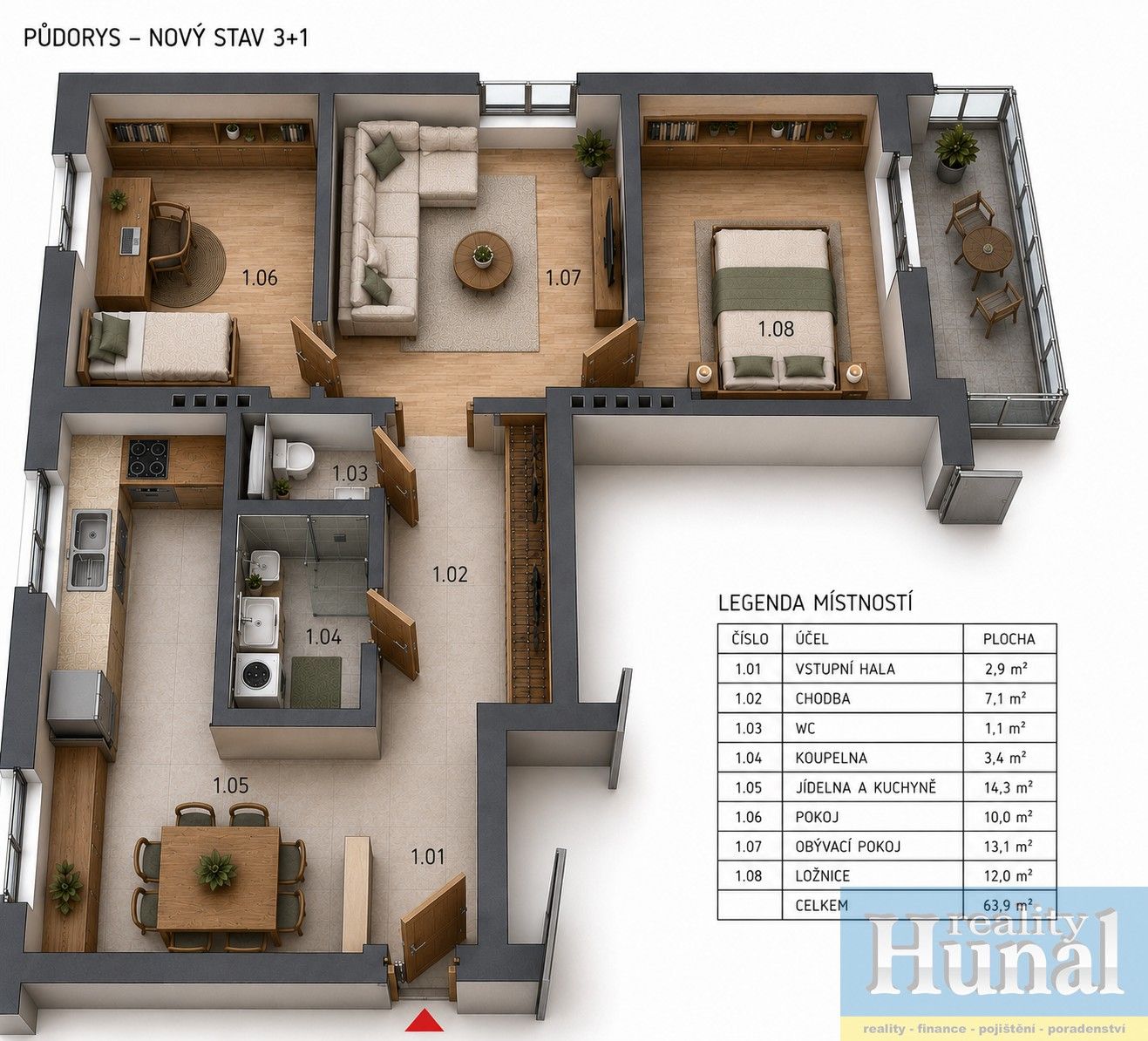 Prodej bytu 3+1 63 m² - foto 6