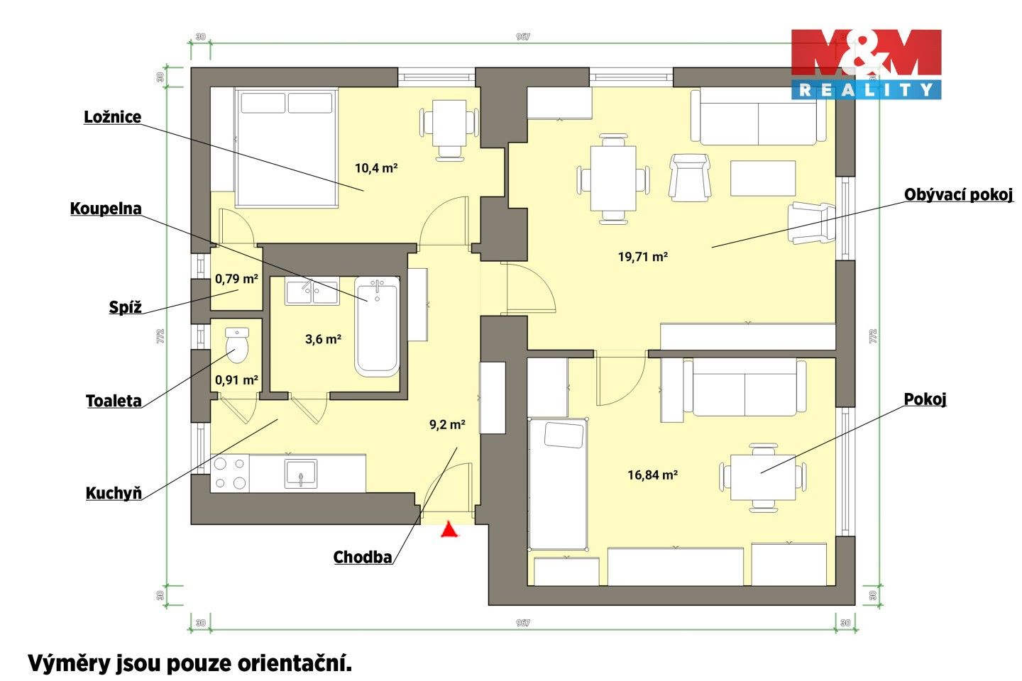 Prodej bytu 3+kk 77 m² - foto 3