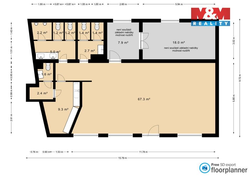 Pronájem komerčního prostoru 95 m² - foto 4