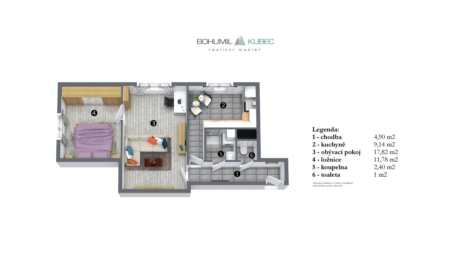 Prodej bytu 2+1 50 m² - foto 3