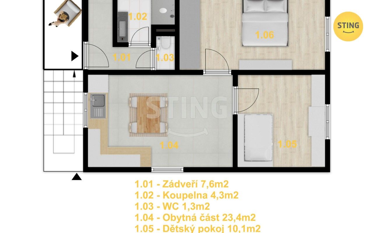 Prodej bytu 3+kk 60 m² - foto 5