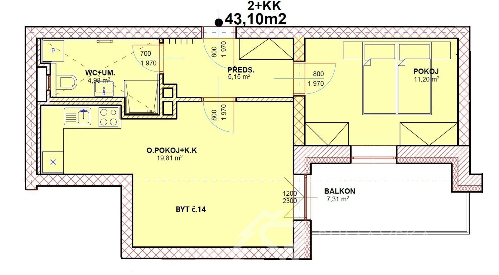 Prodej bytu 2+kk 43 m² - foto 9