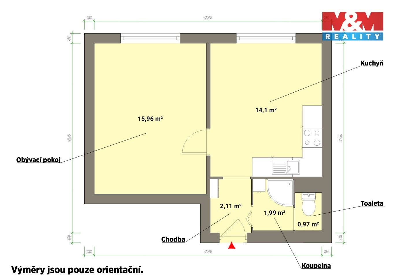 Pronájem bytu 1+1 36 m² - foto 5