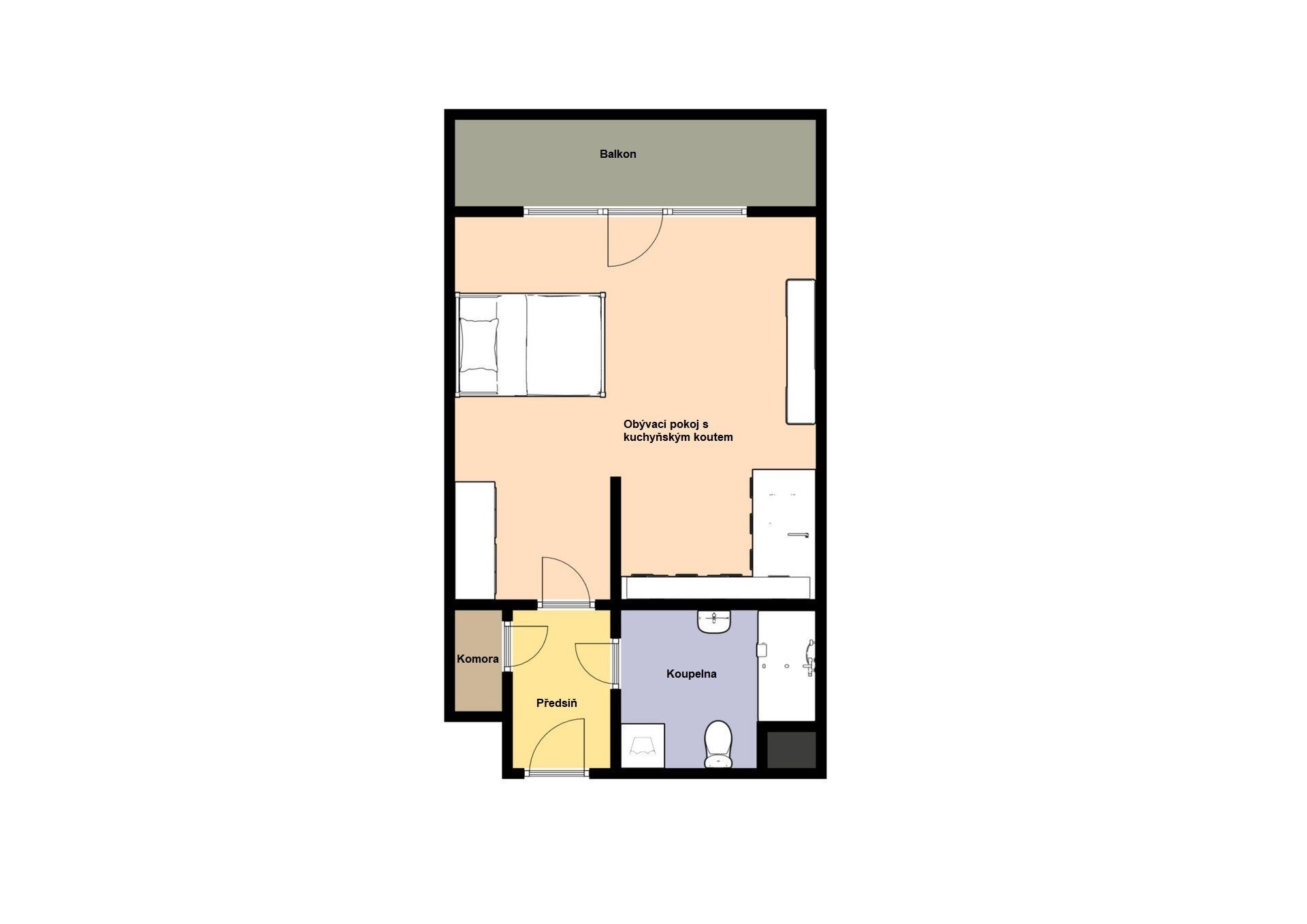 Pronájem bytu 1+kk 40 m² - foto 2