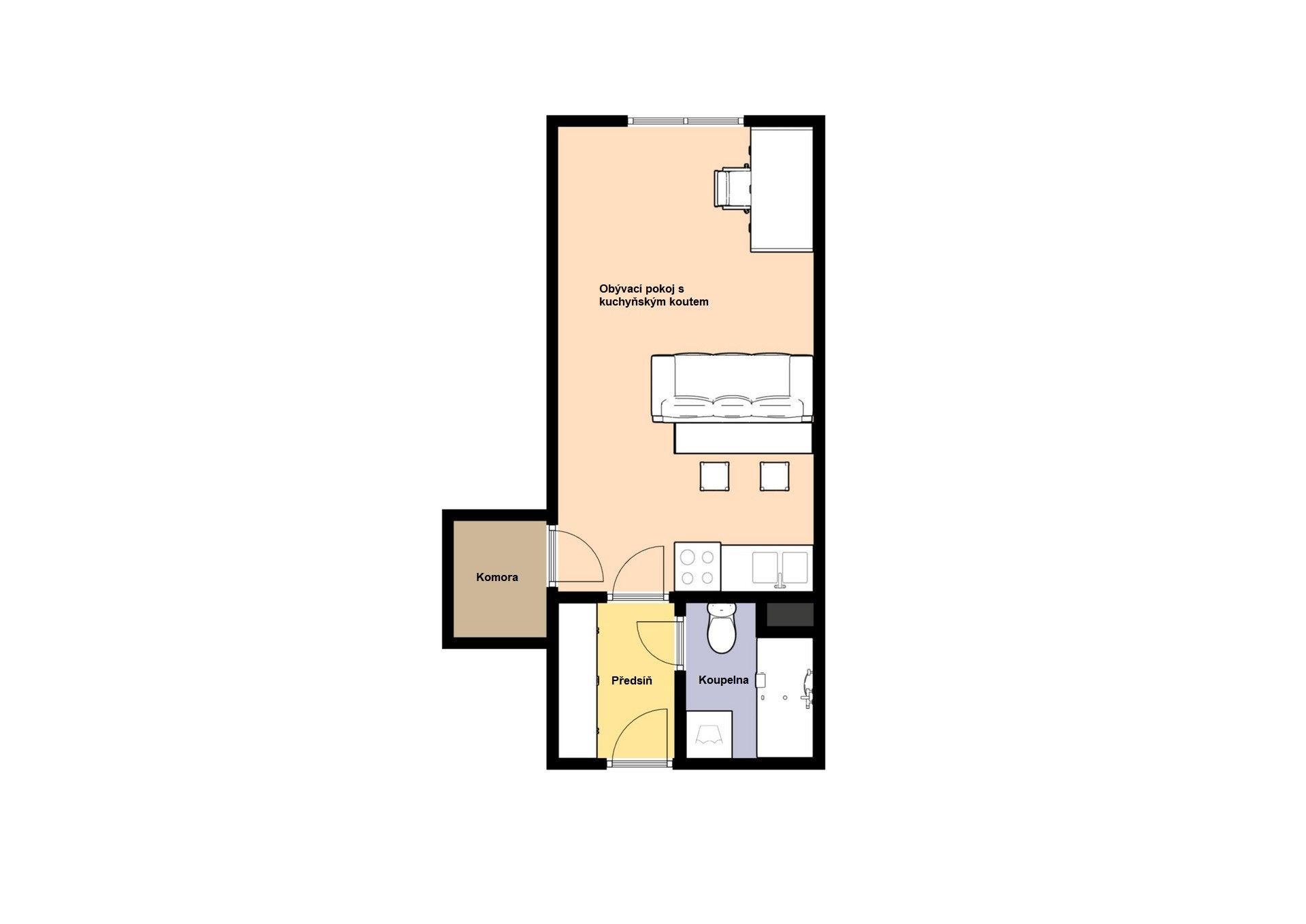 Pronájem bytu 1+kk 29 m² - foto 2