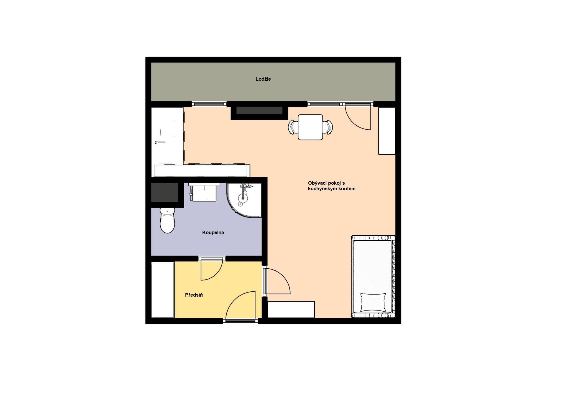 Pronájem bytu 1+kk 25 m² - foto 2