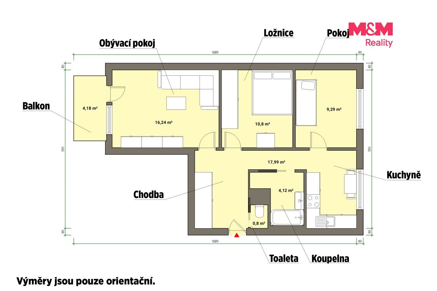 Pronájem bytu 3+1 63 m² - foto 15