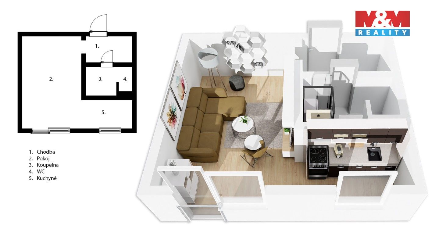 Prodej bytu 1+kk 33 m² - foto 4
