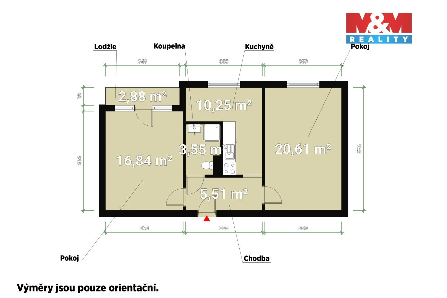 Pronájem bytu 2+1 57 m² - foto 14