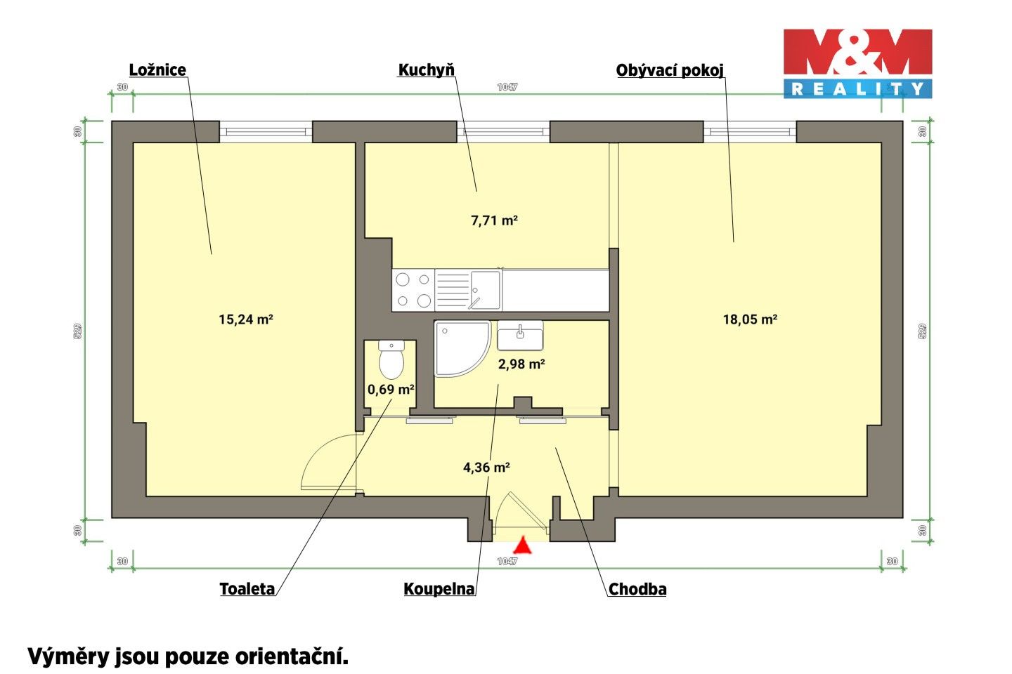 Pronájem bytu 2+1 52 m² - foto 4