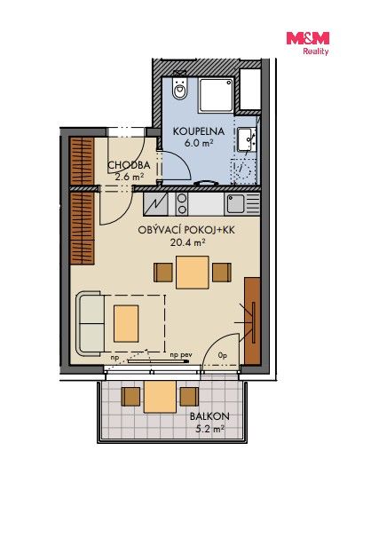Prodej bytu 1+kk 30 m² - foto 4