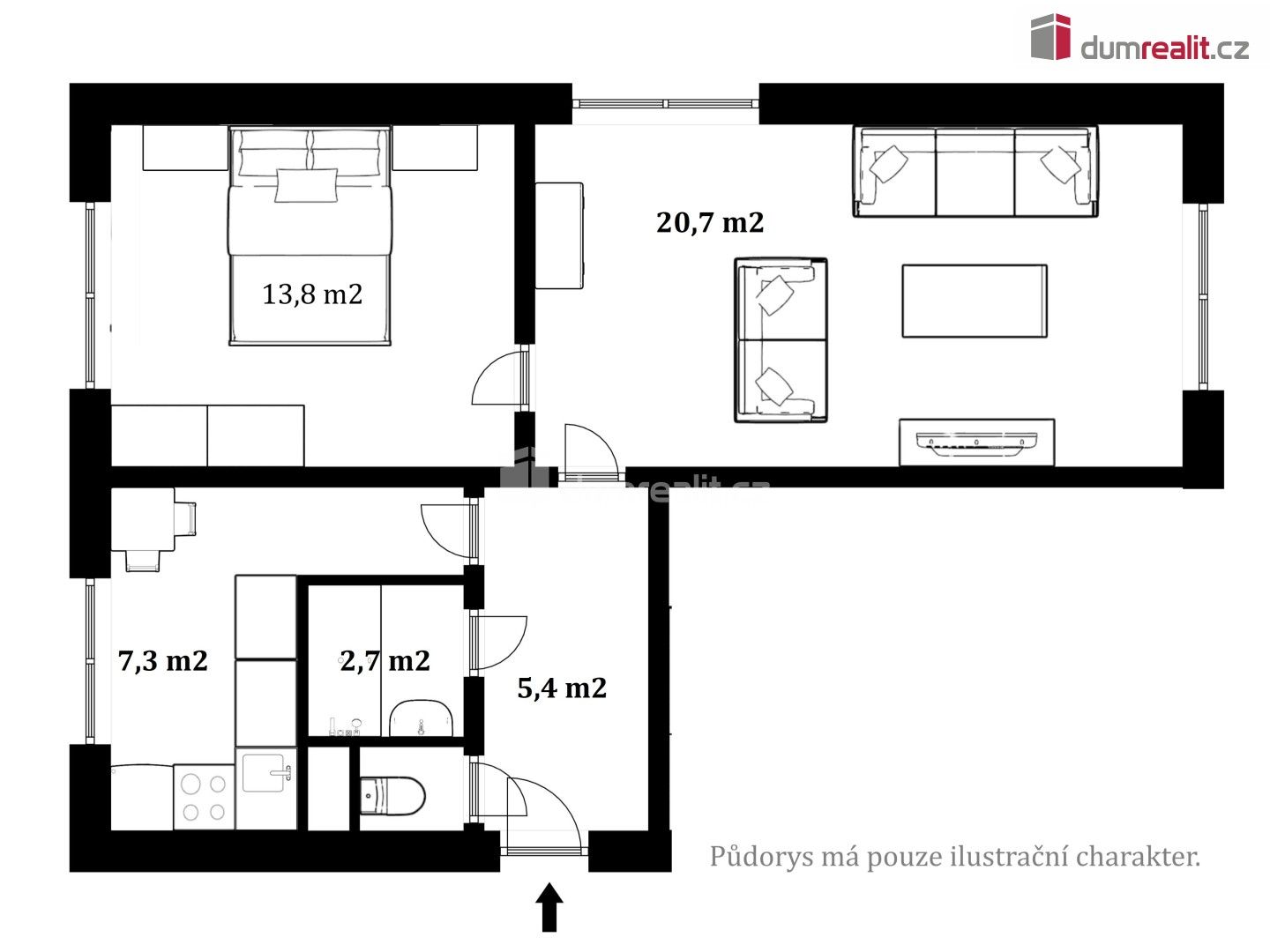 Prodej bytu 2+1 52 m² - foto 3