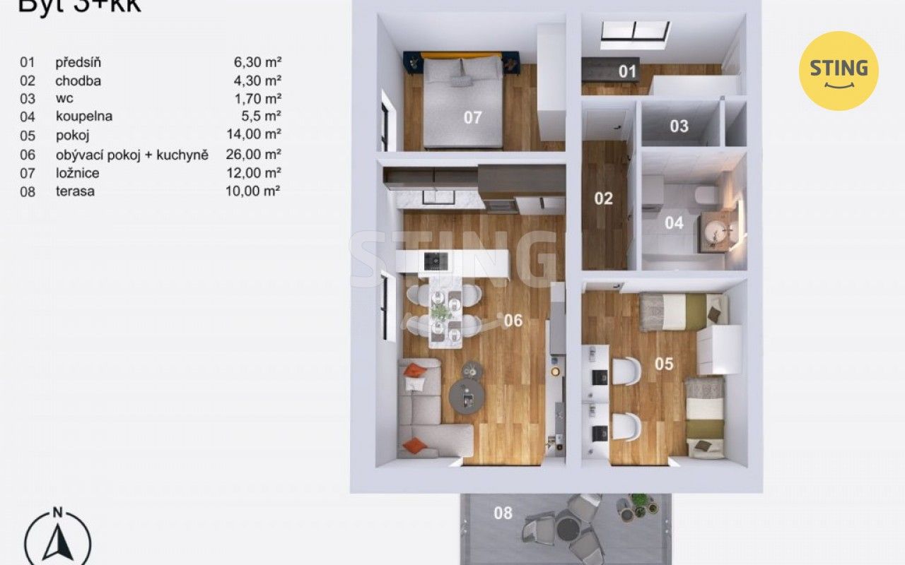 Prodej bytu 3+kk 70 m² - foto 2