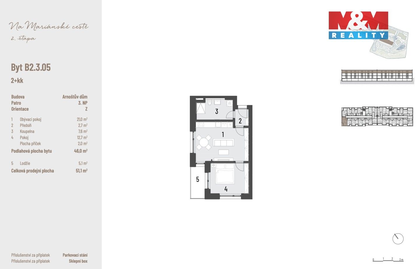 Prodej bytu 2+kk 46 m² - foto 3