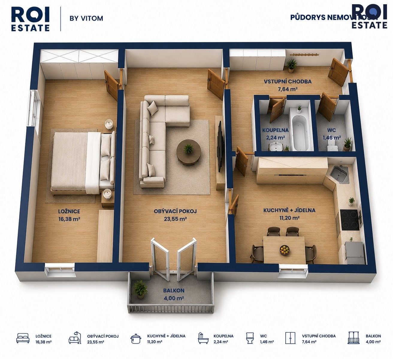 Prodej bytu 2+1 66 m² - foto 3
