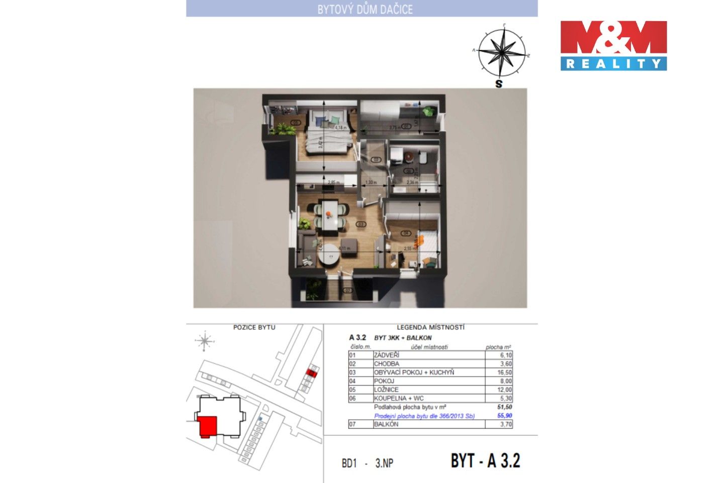 Prodej bytu 3+kk 55 m² - foto 15