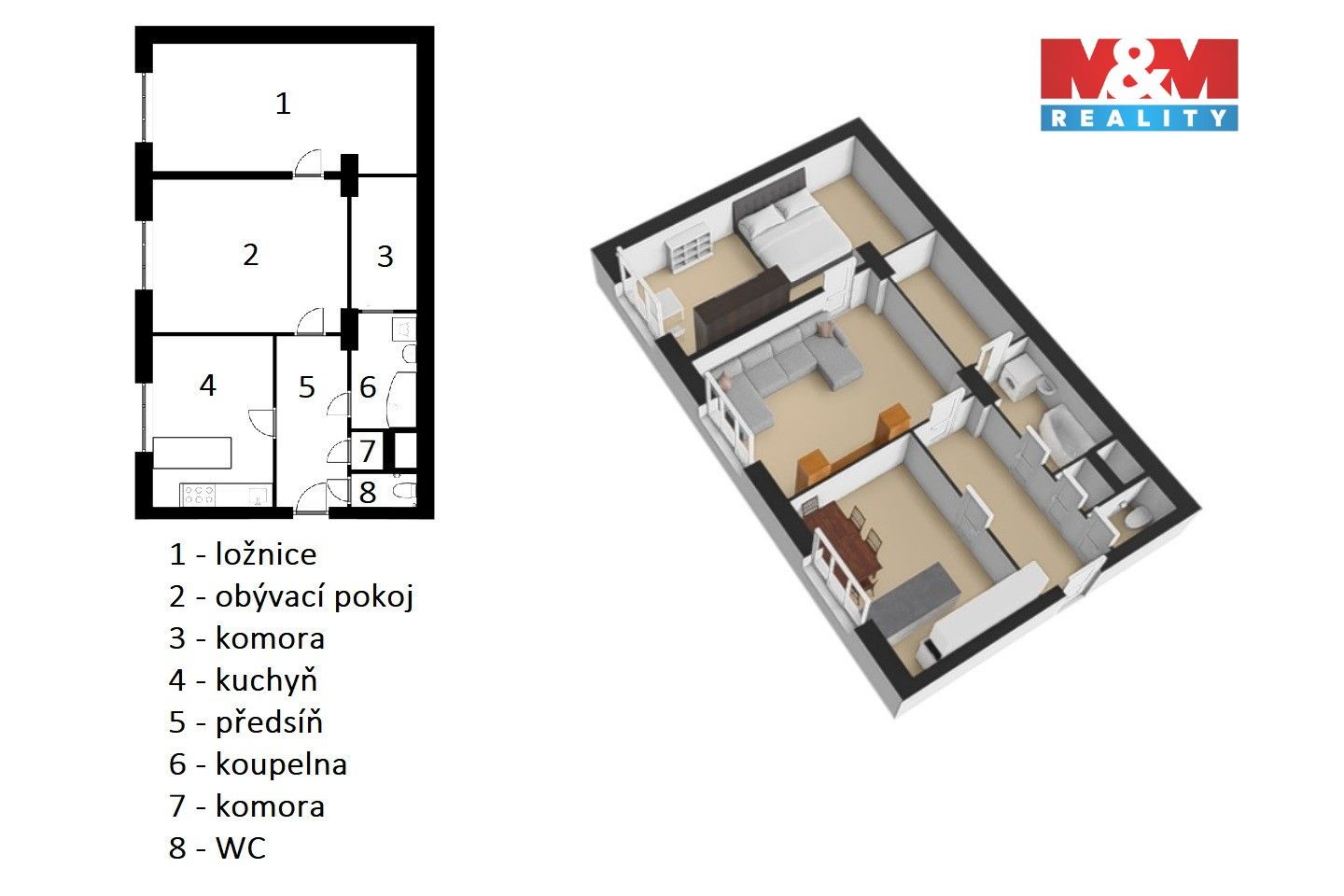 Pronájem bytu 2+1 54 m² - foto 5