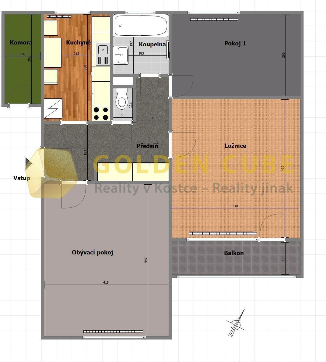 Prodej bytu 3+1 71 m² - foto 1