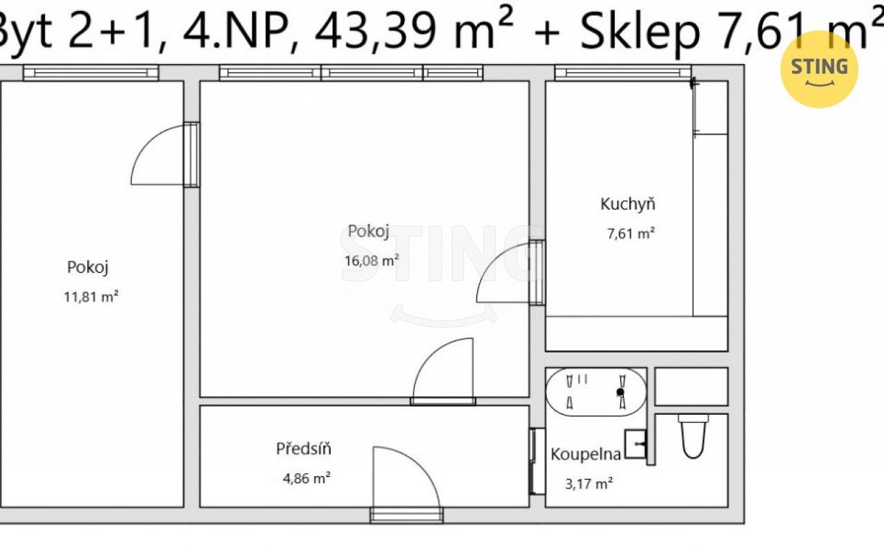 Prodej bytu 2+1 44 m² - foto 5
