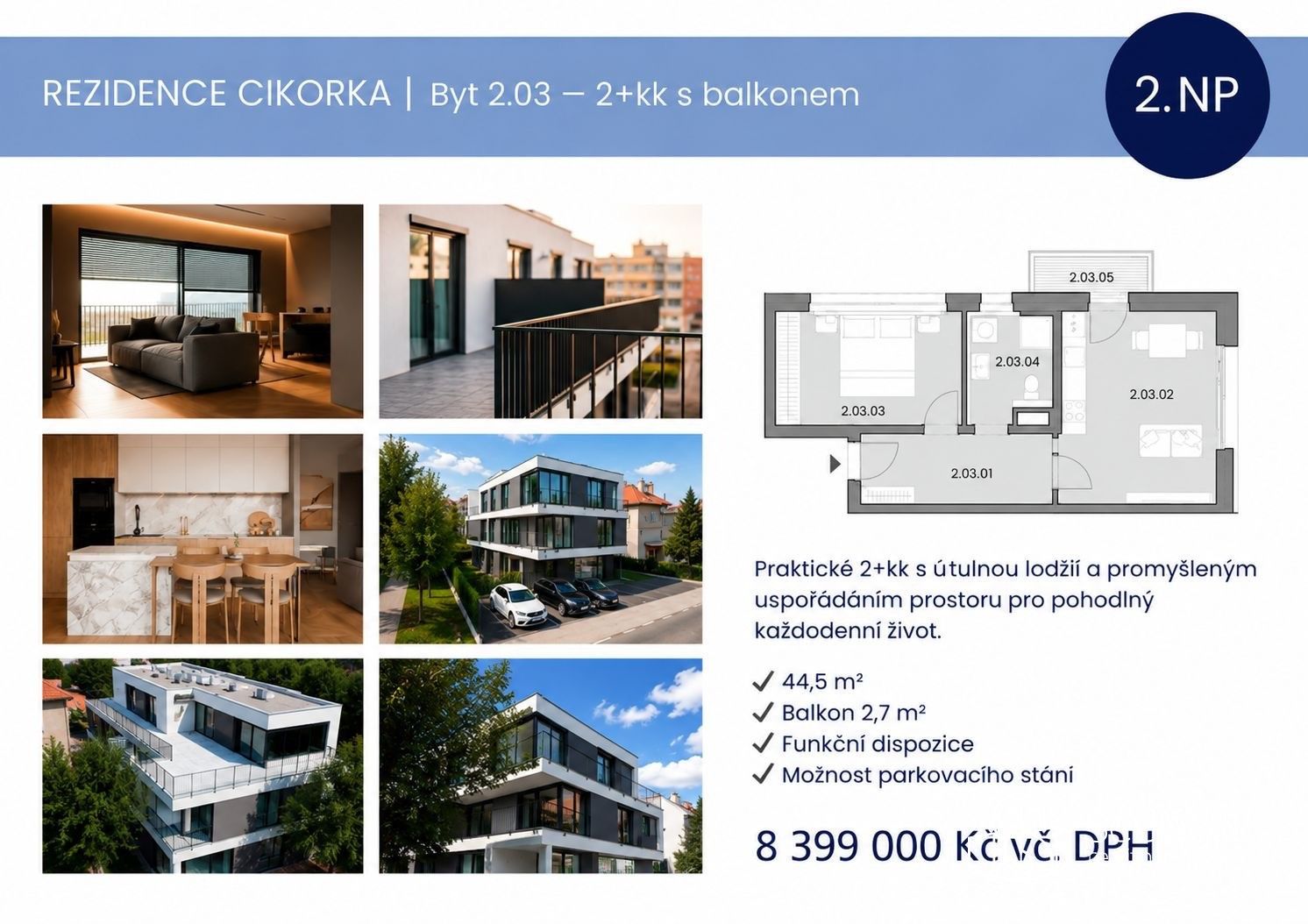 Prodej bytu 2+kk 44 m² - foto 2