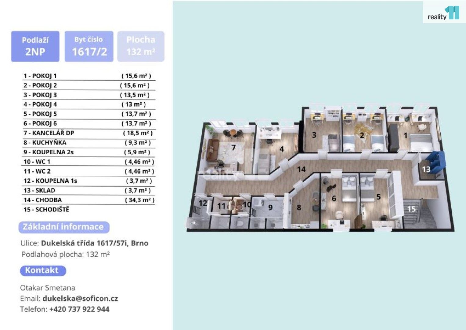 Pronájem bytu 132 m² - foto 1