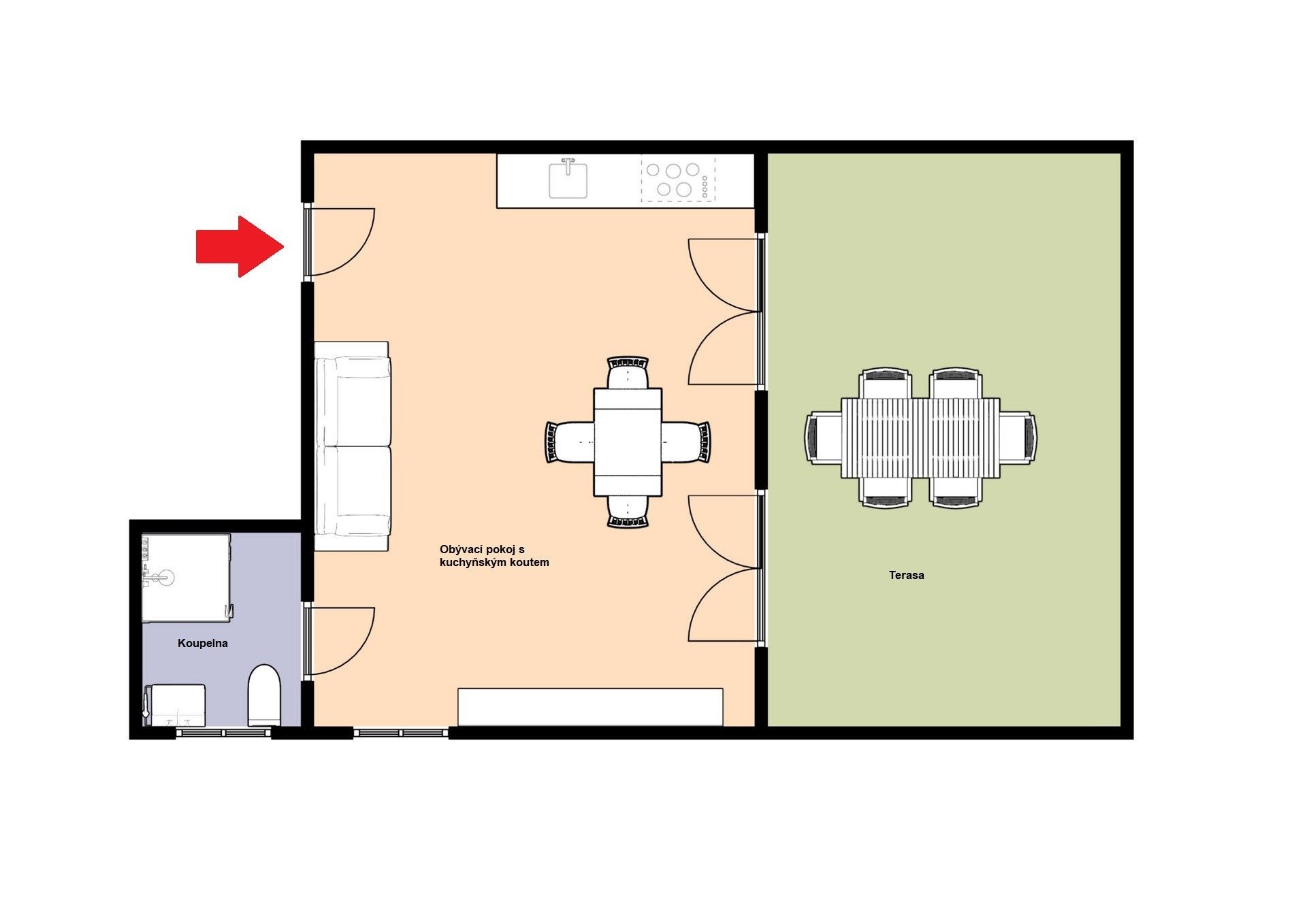 Pronájem bytu 1+kk 37 m² - foto 5