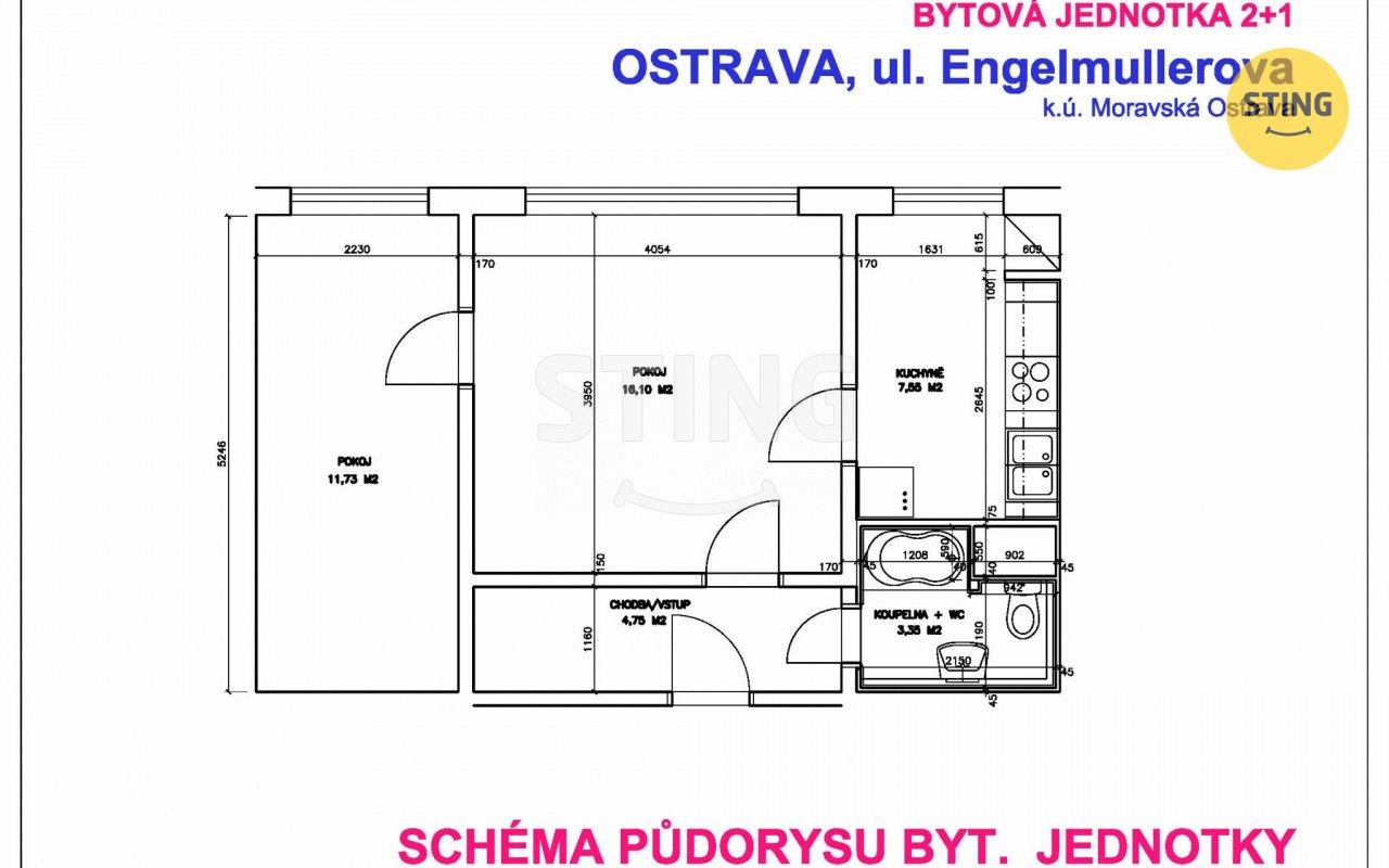 Pronájem bytu 2+1 44 m² - foto 4