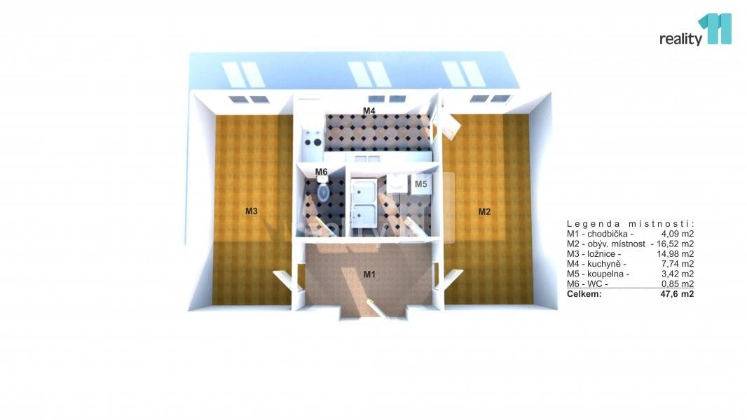 Pronájem bytu 2+1 47 m² - foto 5