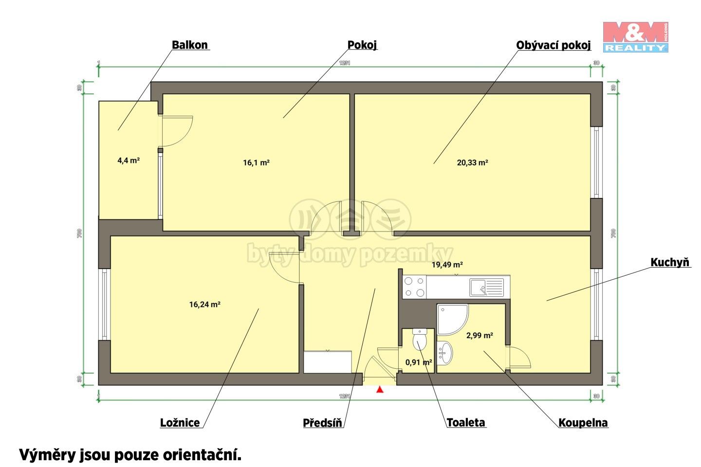 Prodej bytu 3+1 74 m² - foto 4